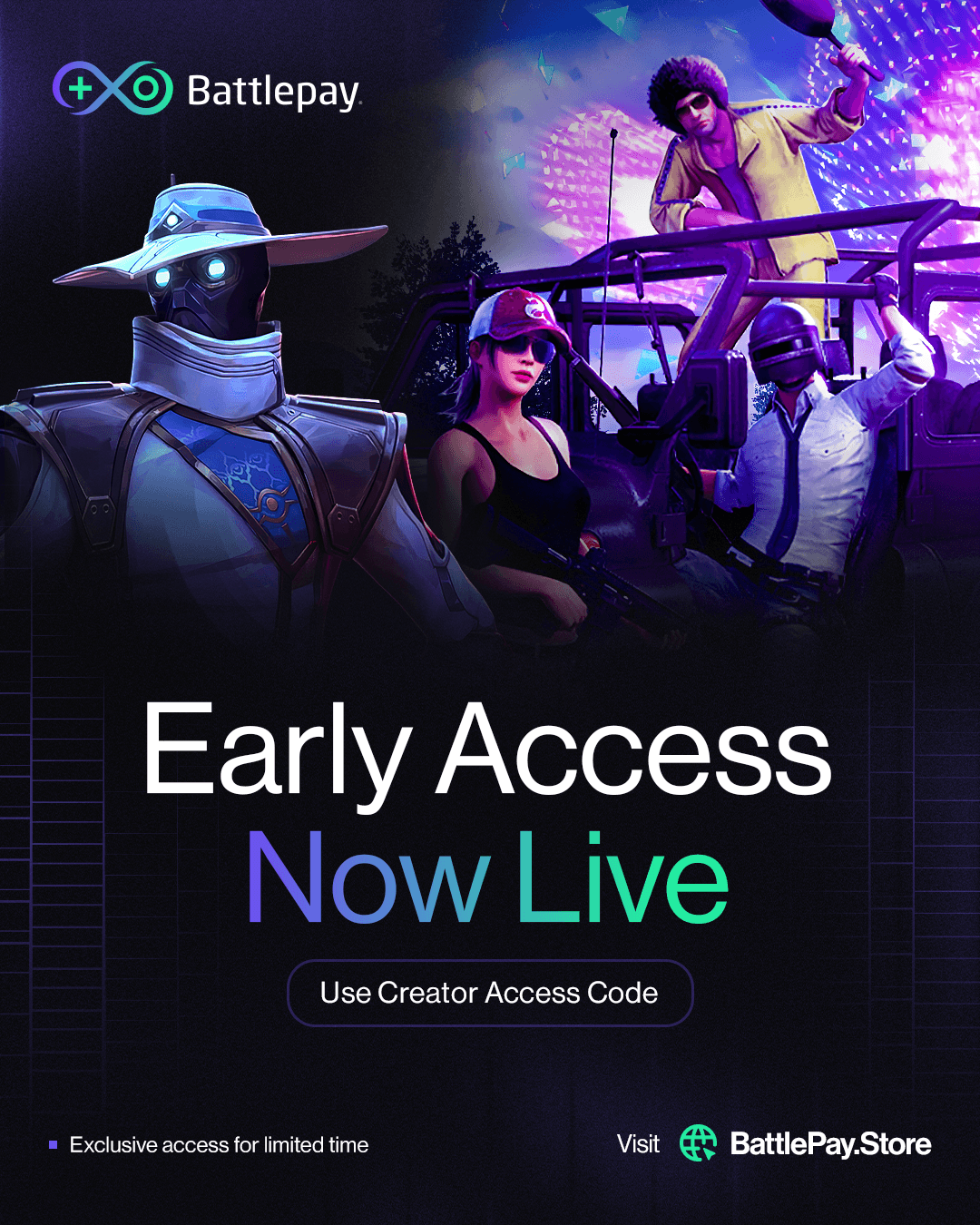 BattlePay Early Access Now Live campaign creative
